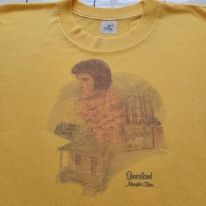 Vintage 70s 80s Elvis Presley Graceland T-Shirt L Single Stitch Cal Cru
